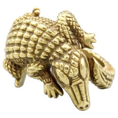 Anillo de cocodrilo de oro de 18 quilates Kieselstein-Cord