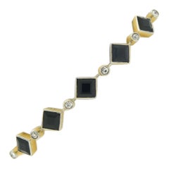 Platinum Art Deco French Cut Sapphire Bracelet