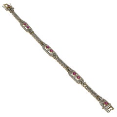 Ruby Diamond Two-Color Gold Bracelet