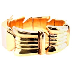 Retro French 18 Karat Rose Gold Tank Bracelet