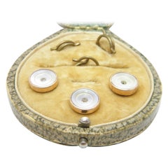 Bargain Clous de chemise anciens en or rose 15 carats avec pâte de diamants, boutons, c1860 625