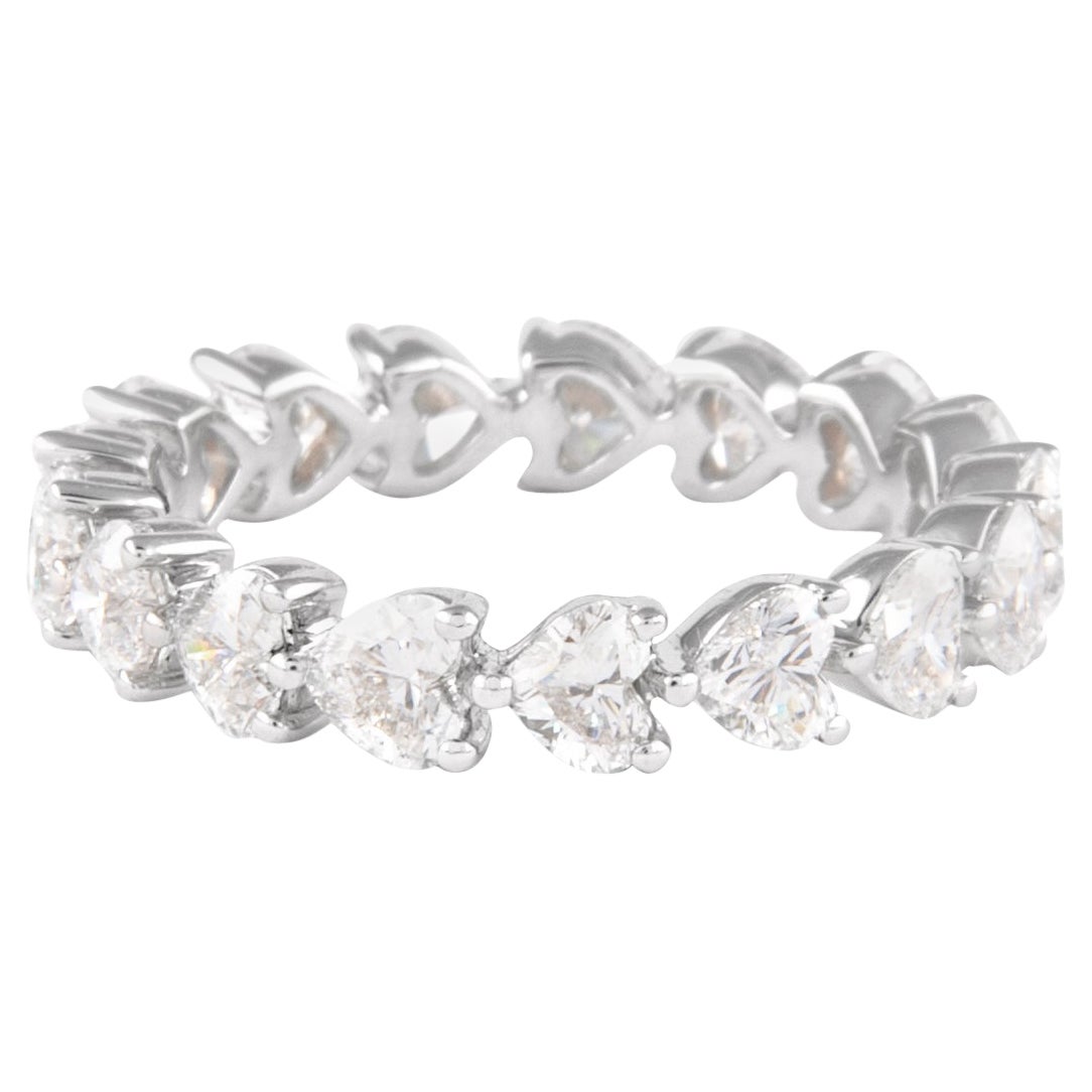 Alexander - 2,50ct - Diamant en forme de cœur D/E VVS - Bracelet éternité en or blanc 18k