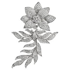 Saint Laurent Broche pendante articulée en diamants à collectionner