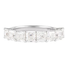 Alexander Beverly Hills 2,82ct Diamante Taglio Asscher D/E VVS Mezza Eternità 18k S.6
