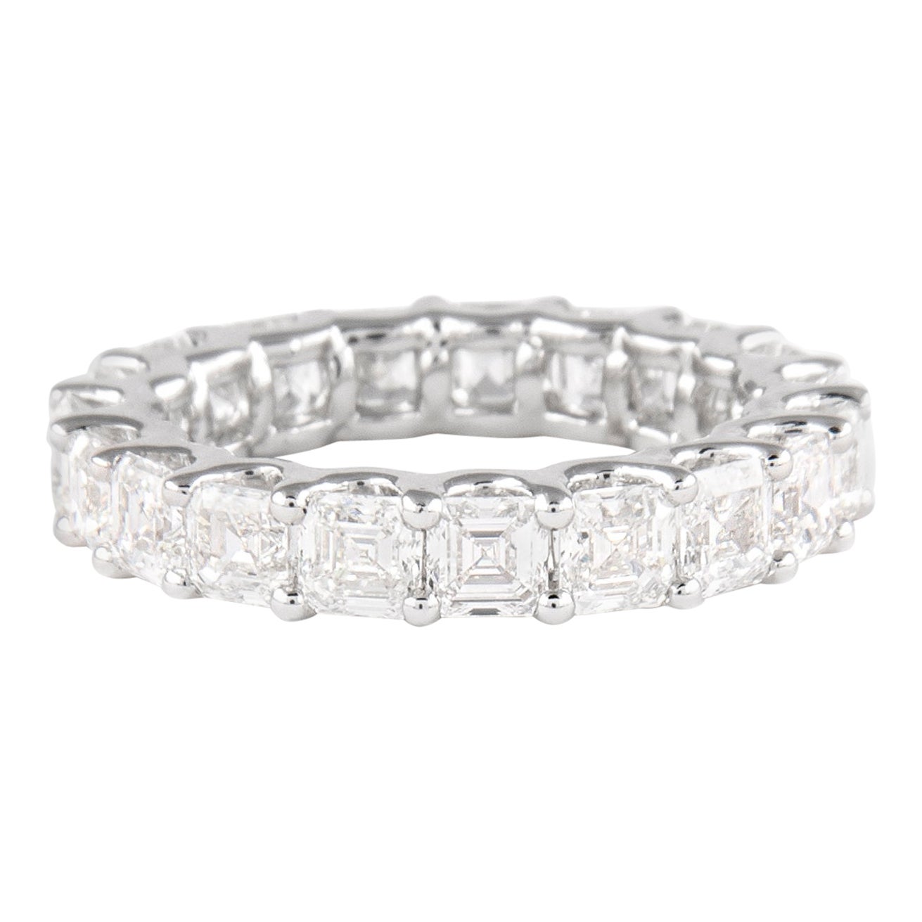 Alexander Beverly Hills 4.02ct Asscher Diamond D/E VVS Eternity Band 18k 4.75