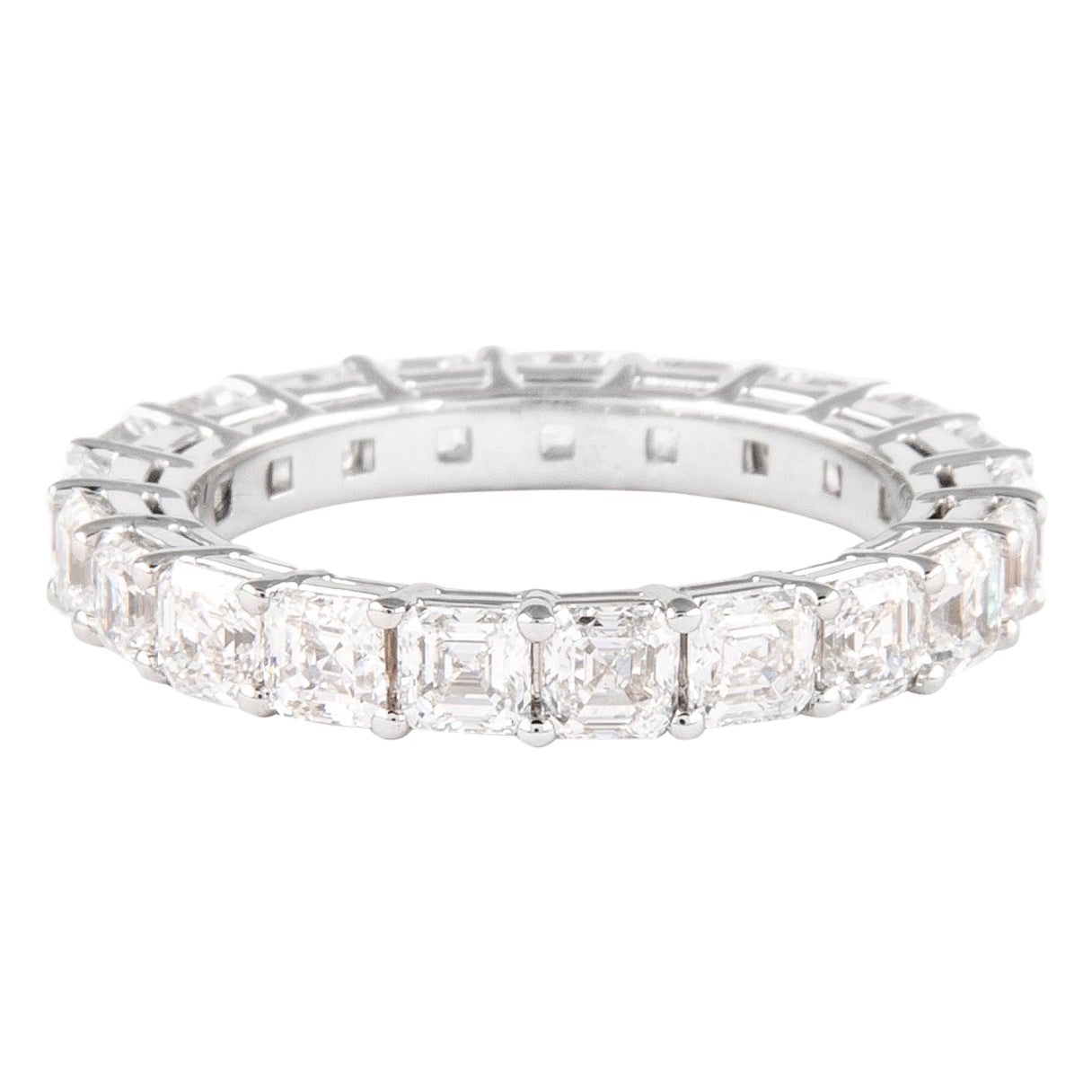 Bracelet d'éternité Alexander en or blanc 18 carats avec diamants taille Asscher de 3,23 carats D-F VVS