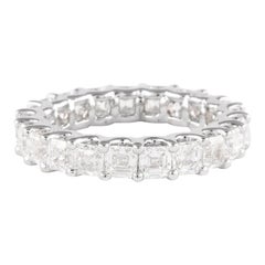 Alexander Beverly Hills 3.52ct Asscher Cut Diamond D-F VVS Eternity Band 18k S.5