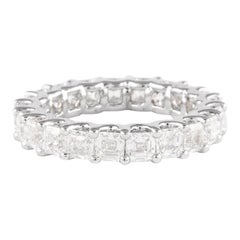 Alexander 3.52ct Asscher Cut Diamond D-F VVS Eternity Band 18k White Gold