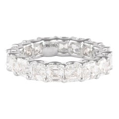 Bracelet d'éternité Alexander en or blanc 18 carats avec diamants taille Asscher de 5,71 carats D/E VVS