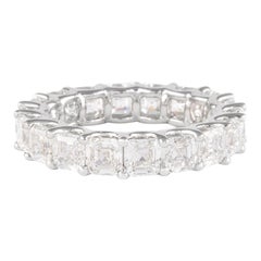 Alexander 5.48ct Asscher Cut Diamond D/E VVS Eternity Band 18k White Gold