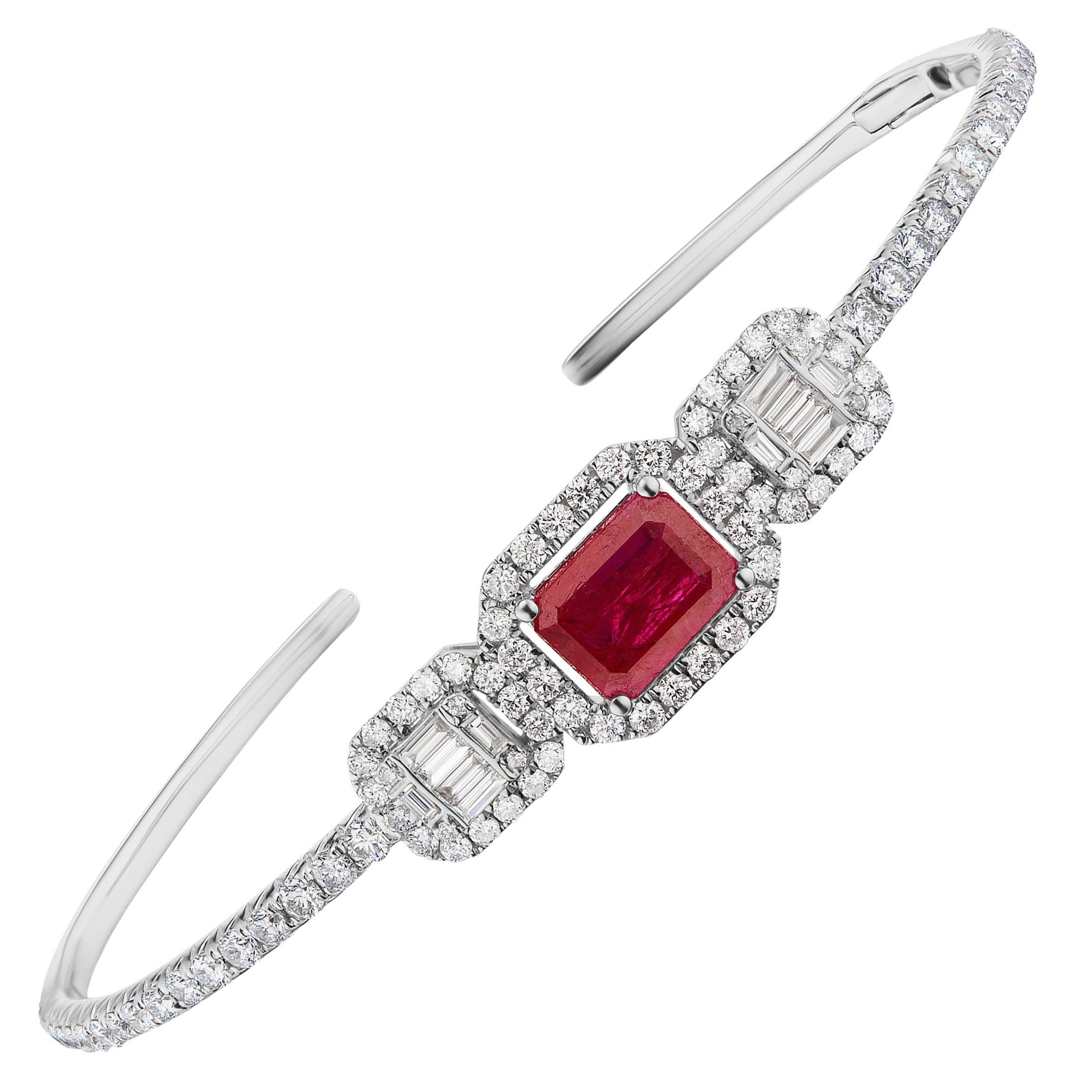 ruby diamond Cuff bracelet at 1stDibs