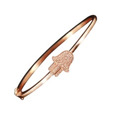 3500 $ / Bracelet Hamsa à diamants du designer MK NEW YORK / 9,1 gm / Or 14K