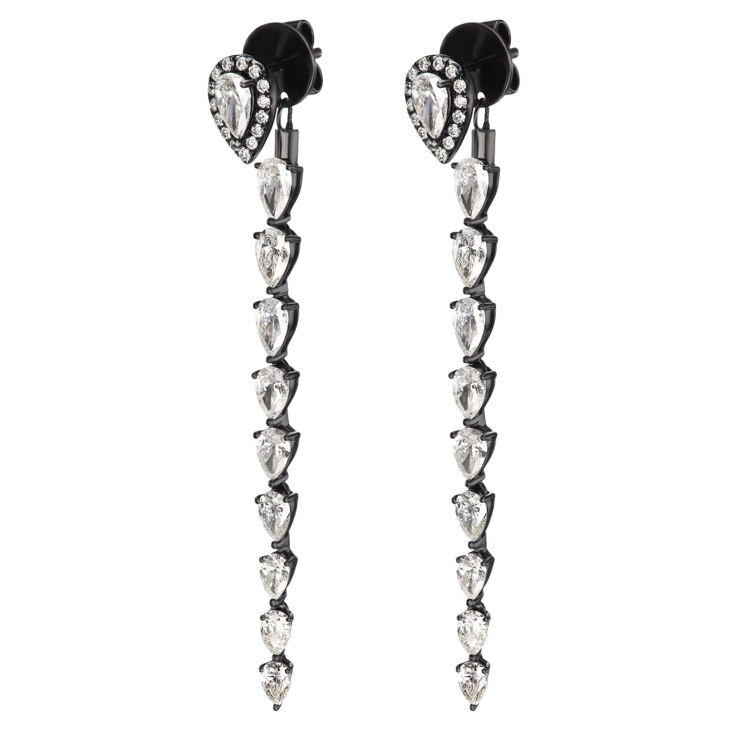 Boucheron Emerald Diamond Drop Earrings in 18K Gold, 'As New' with Box