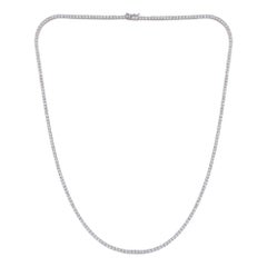 5 Carat SI Clarity HI Color Diamond Tennis Necklace Solid 18k White Gold Jewelry