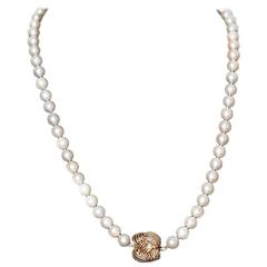 Beautiful Cultured Pearl Gold Necklace