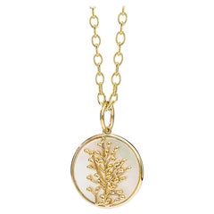 Pendentif en or jaune Syna arbre de vie fleuri avec nacre