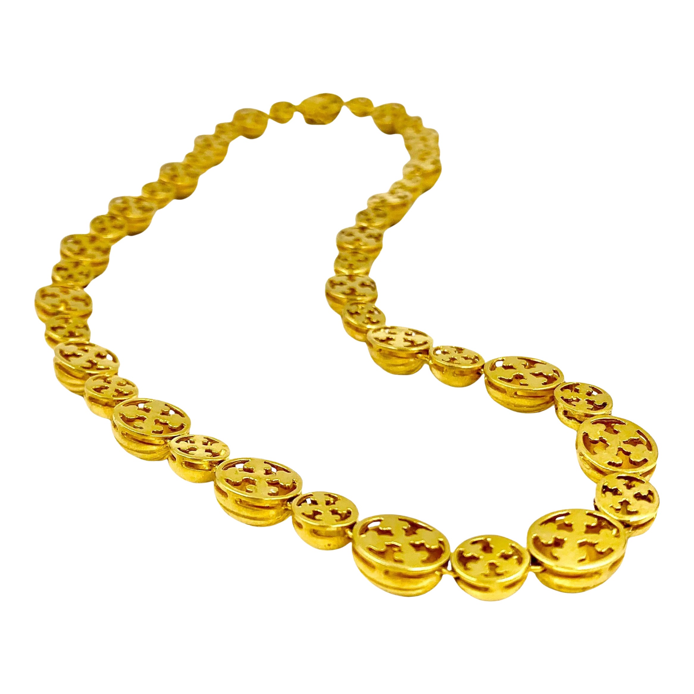 Collier réticulé en or jaune 18 carats à motif de croix transformable de style byzantin