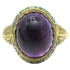 Gelbgold Bischofs-Amethyst-Ring