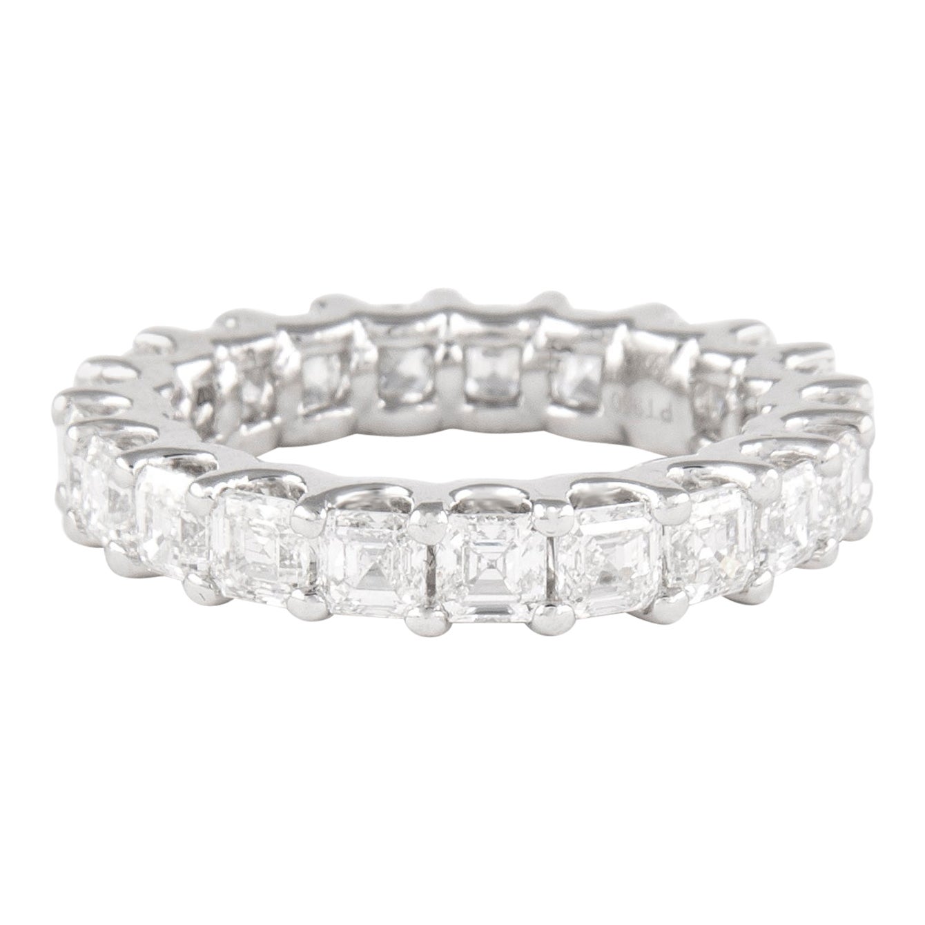 Alexander 5.86ct Asscher Cut Diamond D/E VVS Eternity Band 18k White Gold