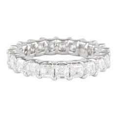 Alexander 5.86ct Asscher Cut Diamond D/E VVS Eternity Band 18k White Gold