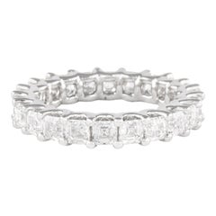 Alexander 3.22ct Asscher Cut Diamond D-F VVS Eternity Band Platinum