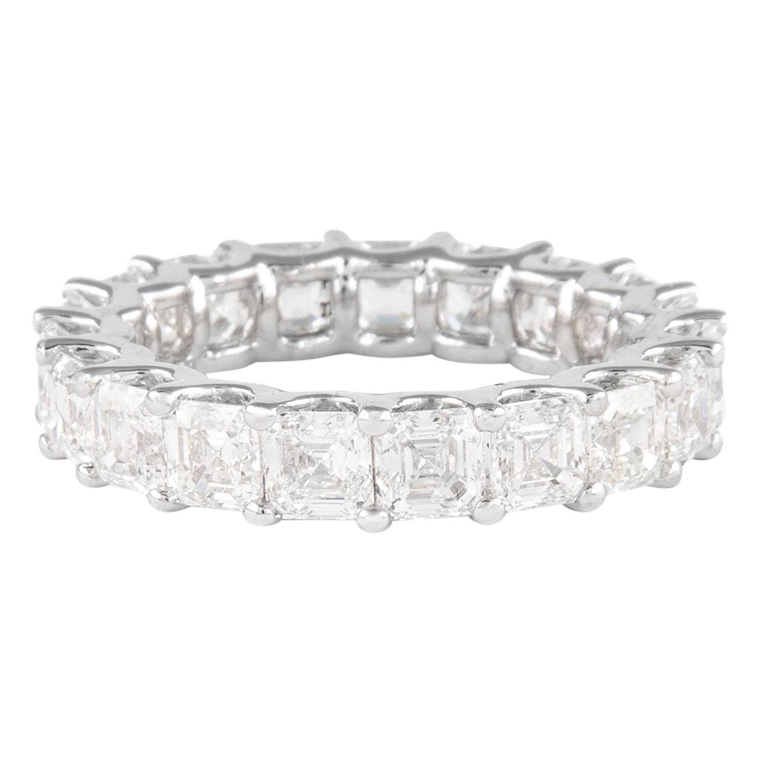 Alexander Alexander: Platin-Eternity-Ring, 5,88 Karat Diamant im Asscher-Schliff D/E VVS im Angebot