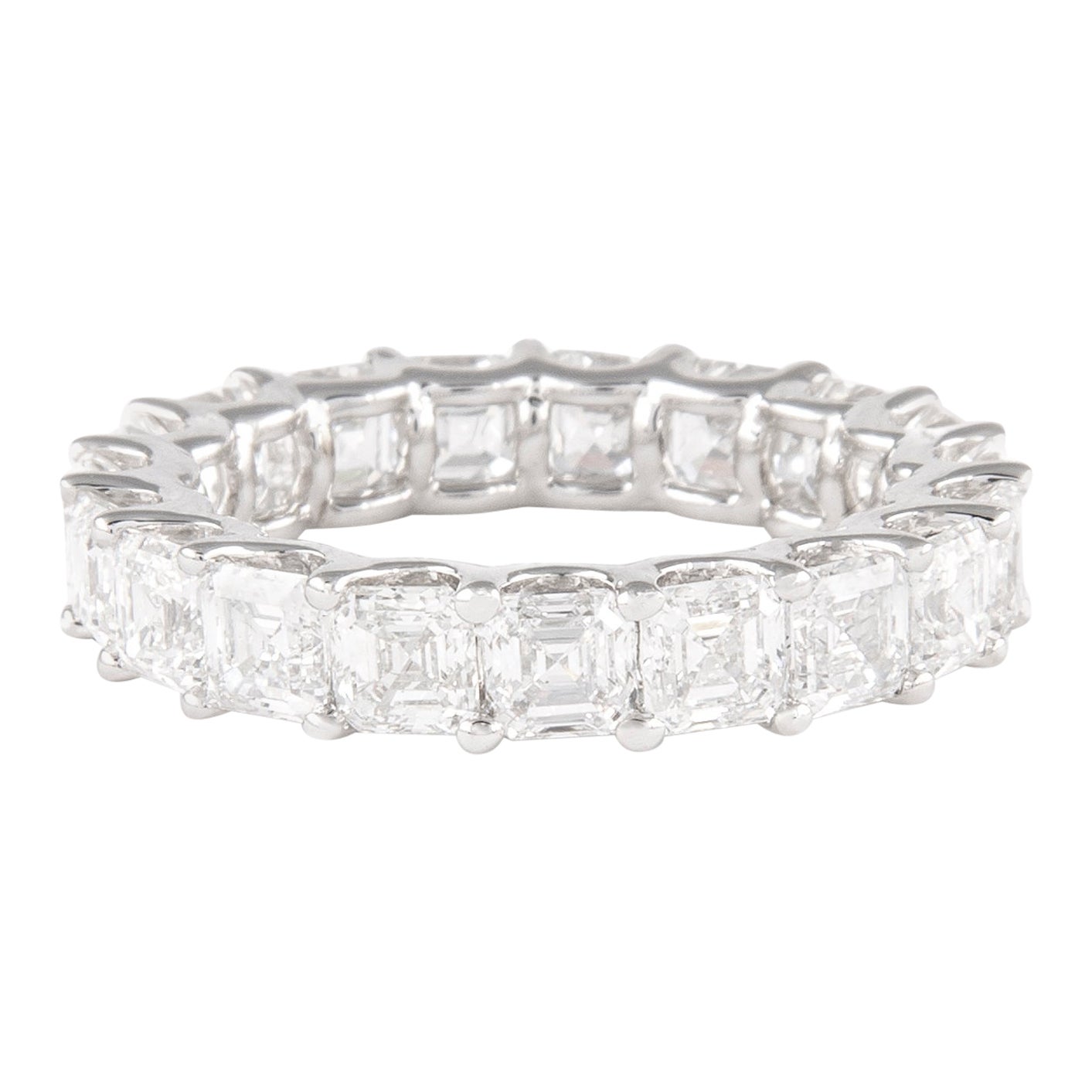 Alexander 3.25ct Asscher Cut Diamond D/E VVS Eternity Band Platinum