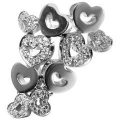 Pasquale Bruni Diamond Gold Heart Drop Earrings