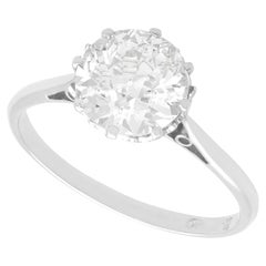 Antiker 1.86 Karat Diamant und Platin Solitär Verlobungsring