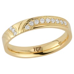 0.16 Carat Diamond Wedding Ring Band 14k Yellow Gold Comfort Fit 