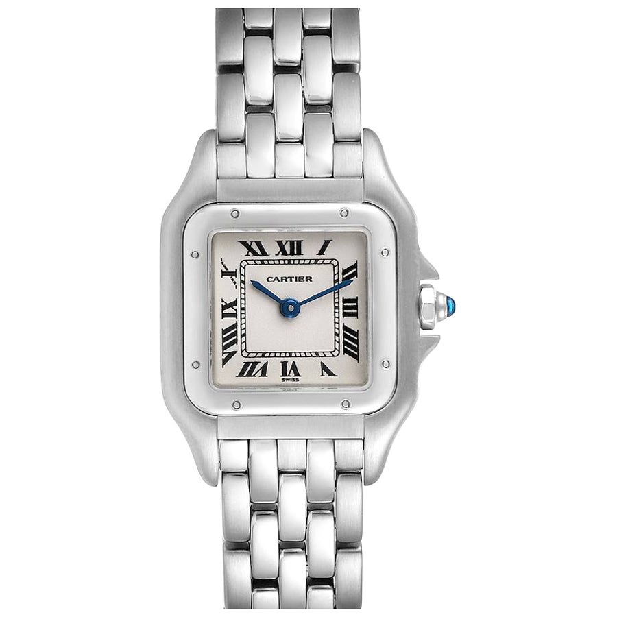 Cartier Panthere Ladies Small Stainless Steel Watch W25033P5 Box Papers For Sale