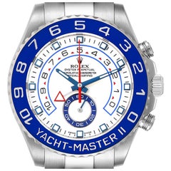 Rolex Yachtmaster II 44 Steel Blue Cerachrom Bezel Mens Watch 116680 Box Card
