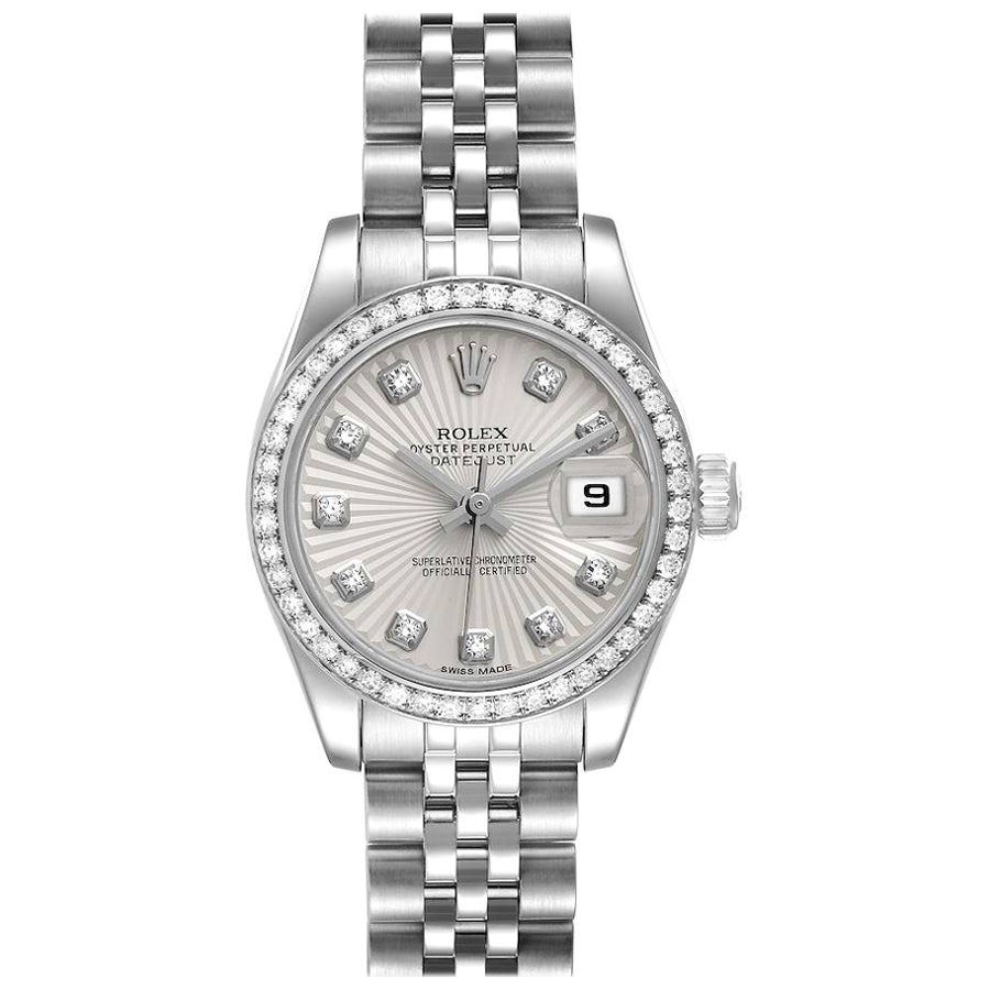 Rolex Datejust 26 Steel White Gold Diamond Ladies Watch 179384 For Sale ...
