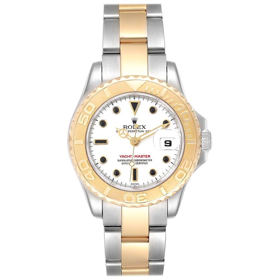 Rolex Yachtmaster Steel 18K Yellow Gold Ladies Watch 169623 Box Papers For Sale