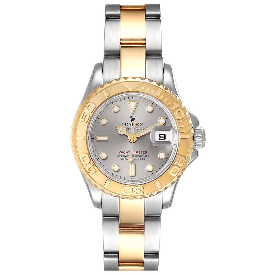 Rolex Yachtmaster Steel 18K Yellow Gold Ladies Watch 169623 Box Papers For Sale