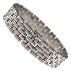 18ct White Gold Brick Link Bracelet