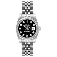 Rolex Datejust Steel White Gold Diamond Ladies Watch 179174 Box Card