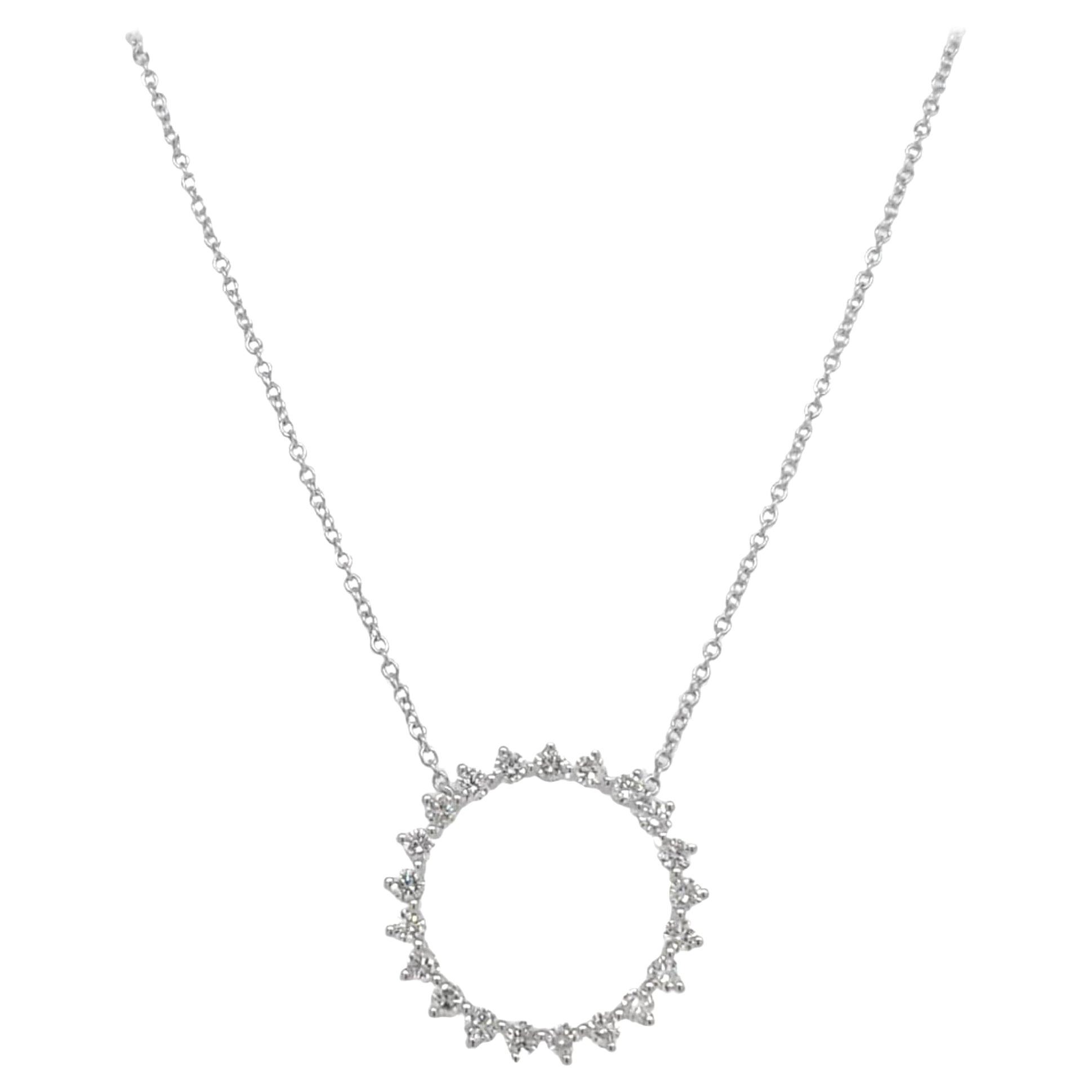 Circle Diamond Pendant Necklace