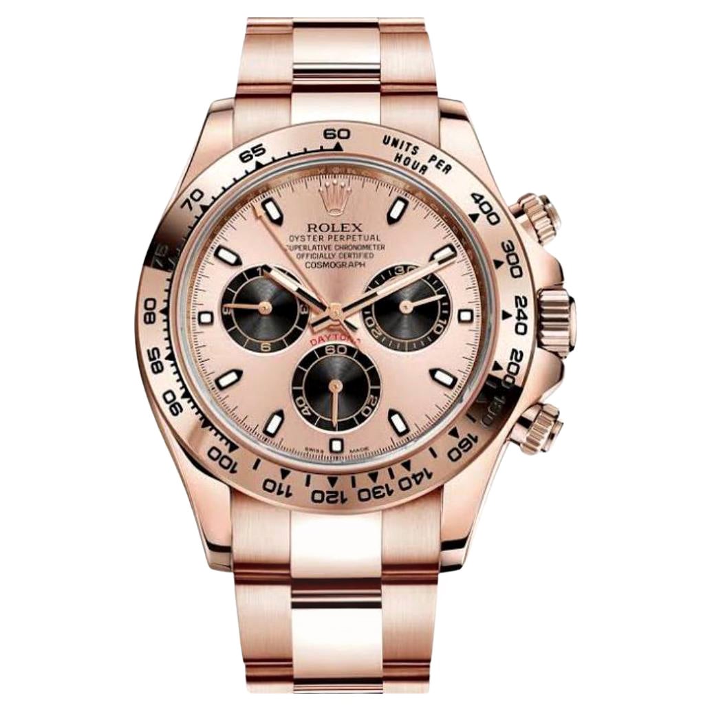Daytona Rose Gold Pink Panda Dial Oyster Perpetual Cosmograph Mens Watch 116505 For Sale