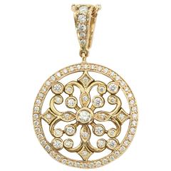 Penny Preville Diamond Gold Lace Pendant Necklace