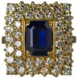 Keith Davis Sapphire Diamond Gold Ring 