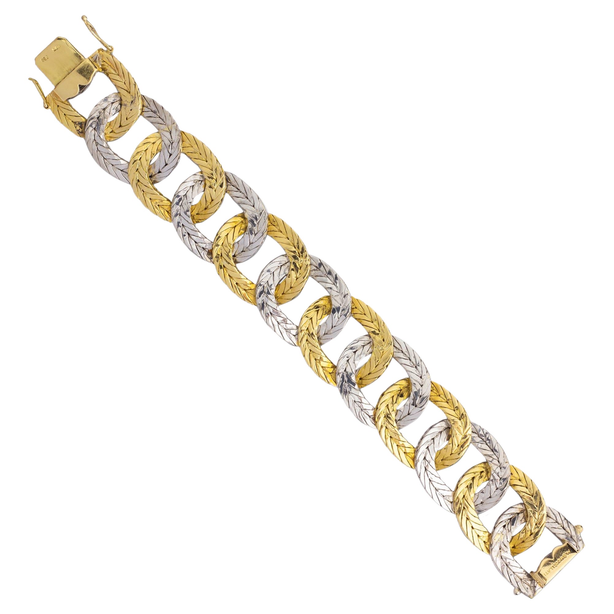 Mario Buccellati Bracelet bicolore en or 18 carats en vente