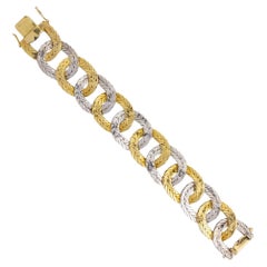 Vintage Mario Buccellati Two Tone 18 Karat Gold Bracelet