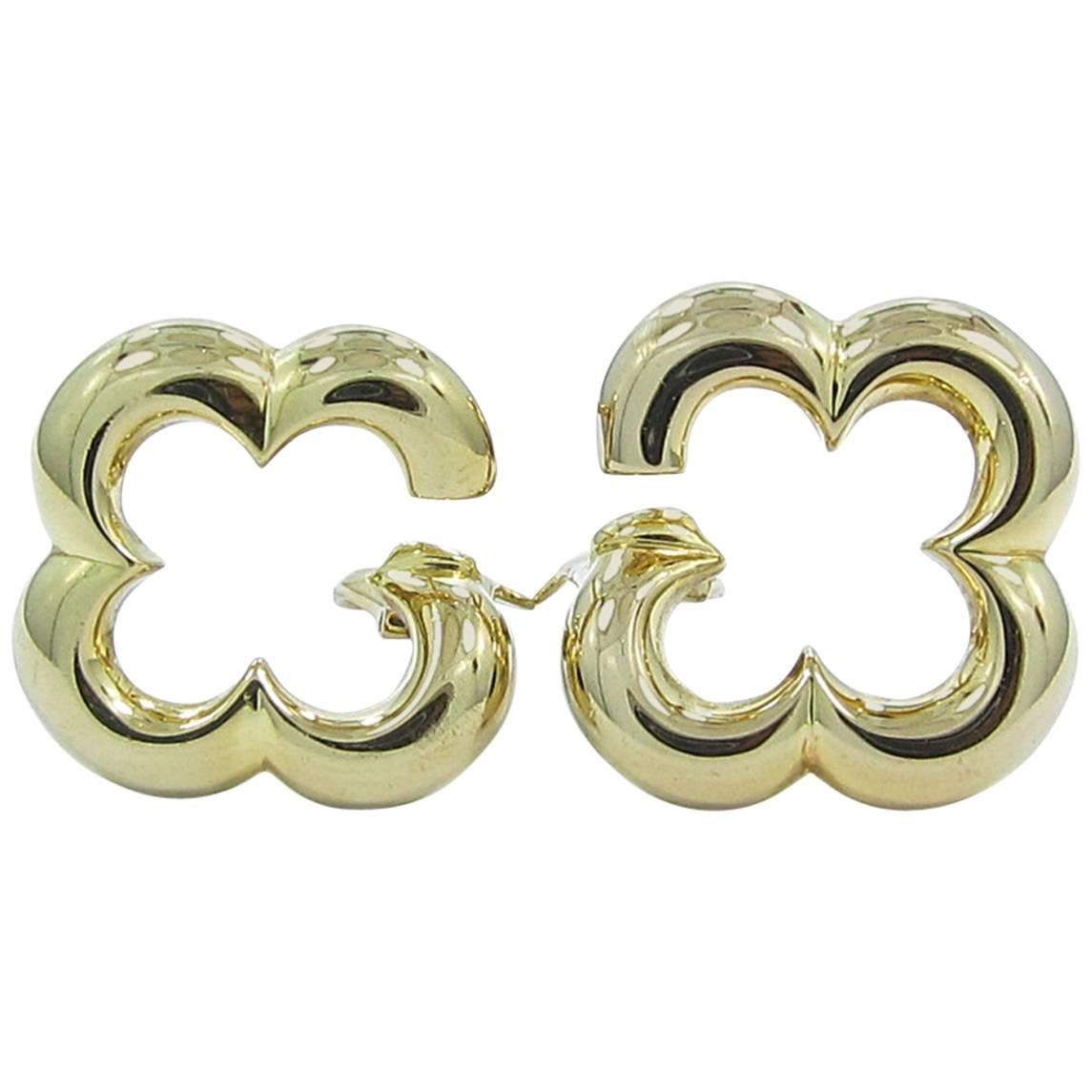 Van Cleef & Arpels Gold Alhambra Earrings For Sale