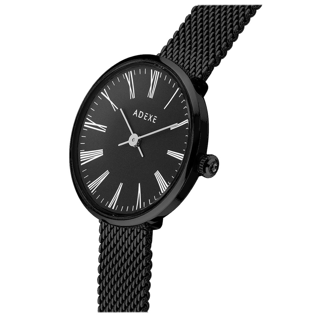 Mini Sistine Black 30mm Mesh Band Quartz Watch (Complimentary extra straps) For Sale