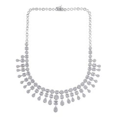 Certified 15.20 Carat Baguette Diamond Choker Necklace 18k White Gold Jewelry
