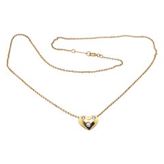 Tiffany & Co. Diamond Etoile Heart Shaped Pendant Necklace 18 Karat Yellow Gold