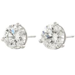 2 Carats Diamonds Platinum Stud Earrings