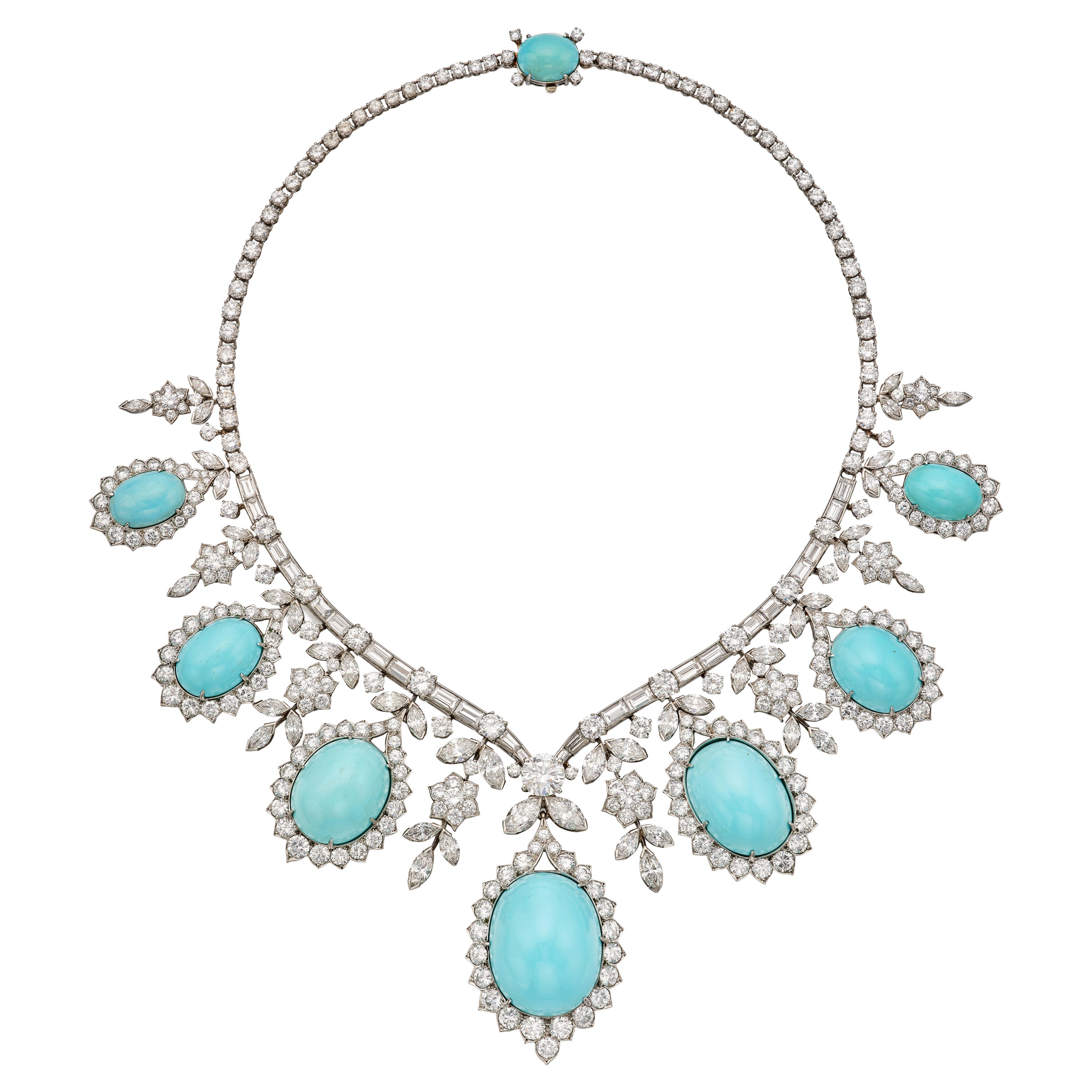 Sold at Auction: VAN CLEEF & ARPELS TURQUOISE 20 MOTIF 18K NECKLACE