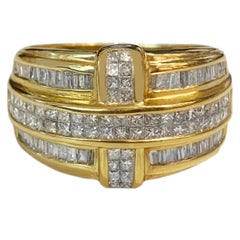 Bague scintillante en or jaune 14 carats avec diamants de 2,75 carats, VS/G